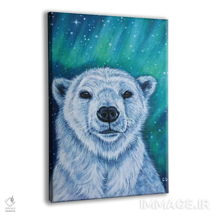تابلو دکوراتیو خرس قطبی اثر سیندی دودس - نمای پرسپکتیو محصول
