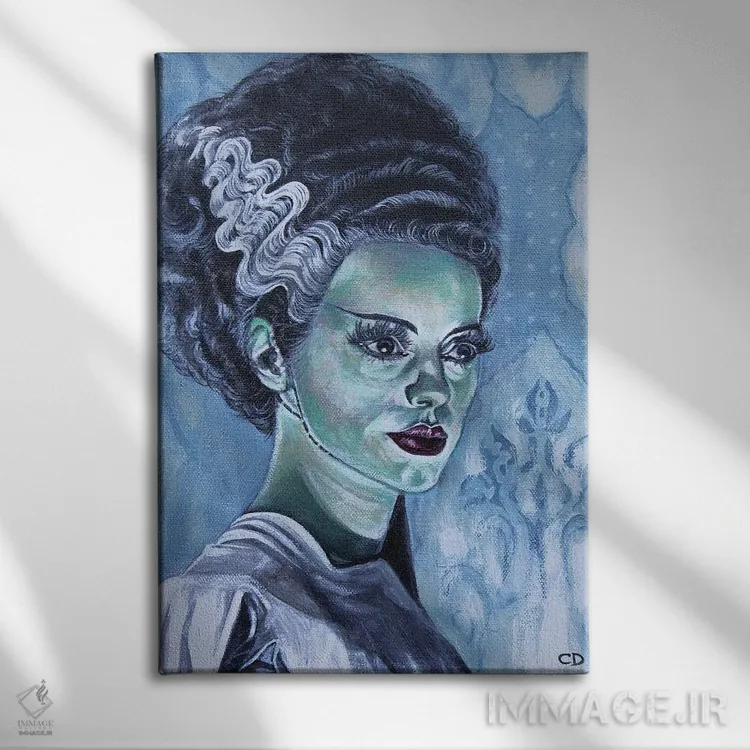 تابلو دکوراتیو عروس فرانکشتاین اثر سیندی دودس - نمای روبهرو روی دیوار