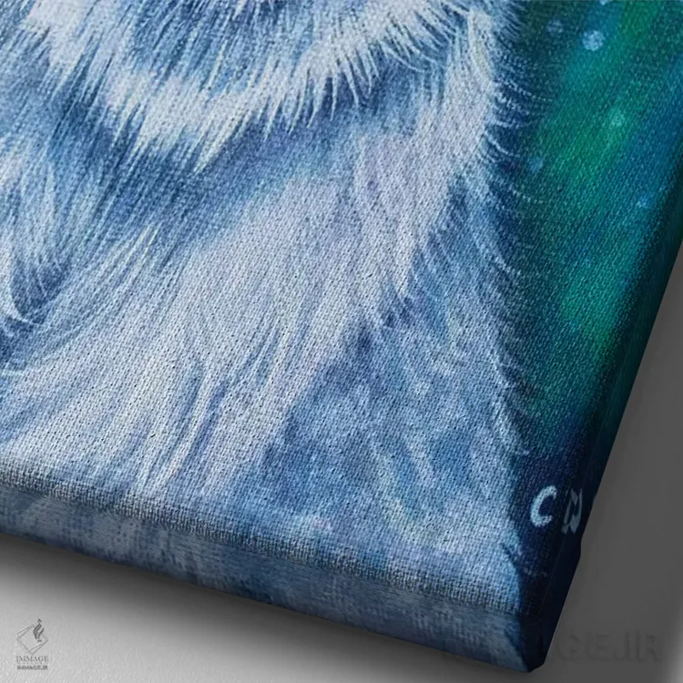 تابلو دکوراتیو خرس قطبی اثر سیندی دودس - نمای نزدیک بافت بوم