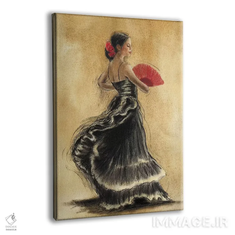 تابلو دکوراتیو رقاص فلامنکو II اثر کارولین گلد - نمای پرسپکتیو محصول