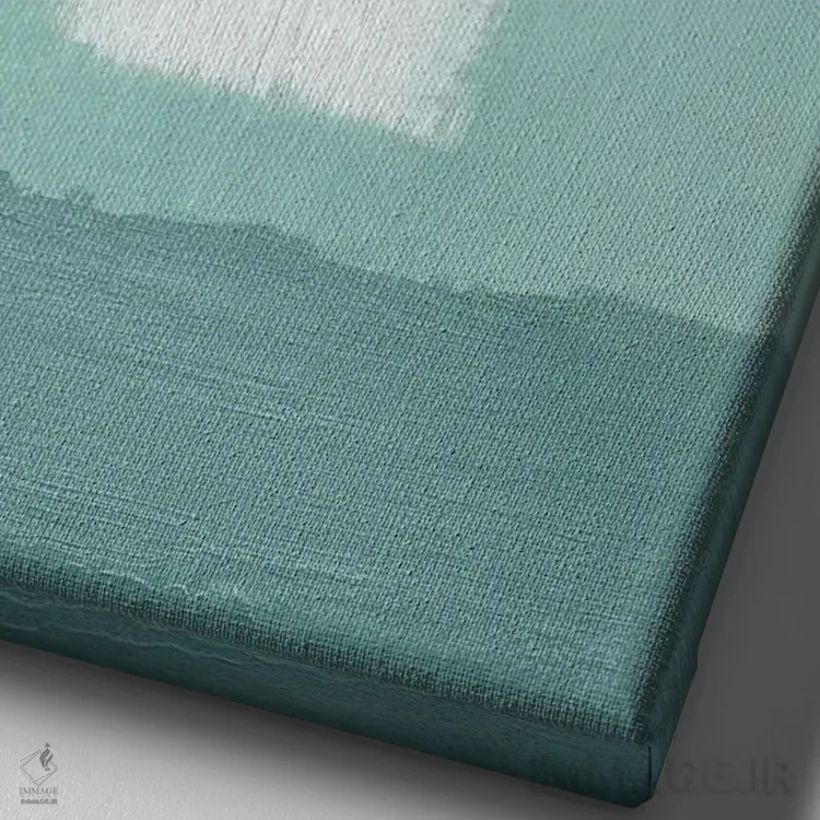 تابلو دکوراتیو آبی لاجوردی II اثر کارولین گلد - نمای نزدیک بافت بوم