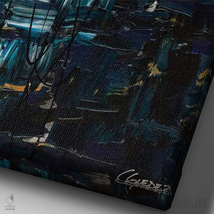 تابلو دکوراتیو تصورسازی اثر کارمن گودز - نمای نزدیک بافت بوم