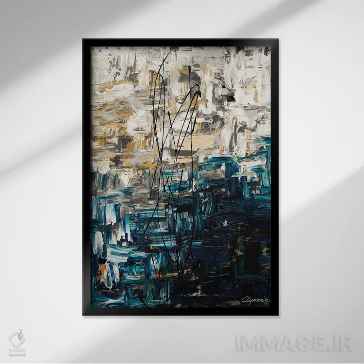 تابلو دکوراتیو تصورسازی اثر کارمن گودز - نمای قابدار مشکی
