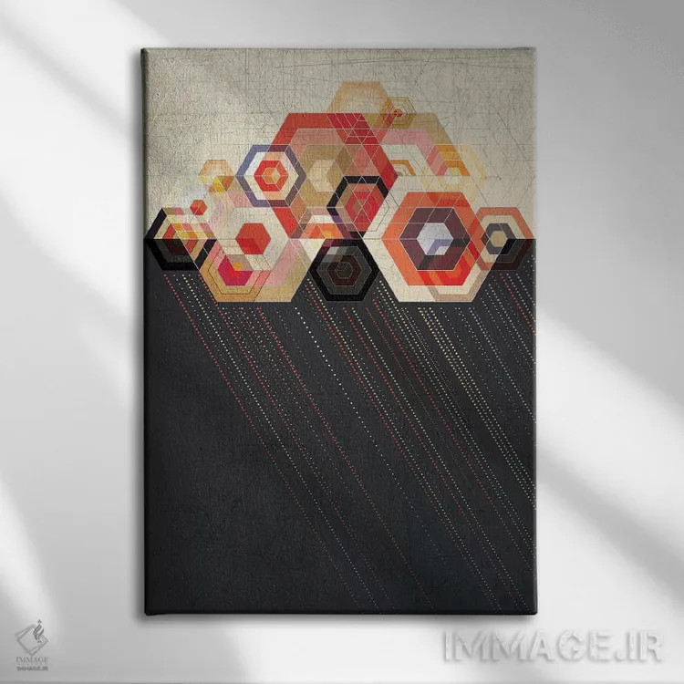 تابلو دکوراتیو ابر بارانی اثر چایا شرادر - نمای روبهرو روی دیوار