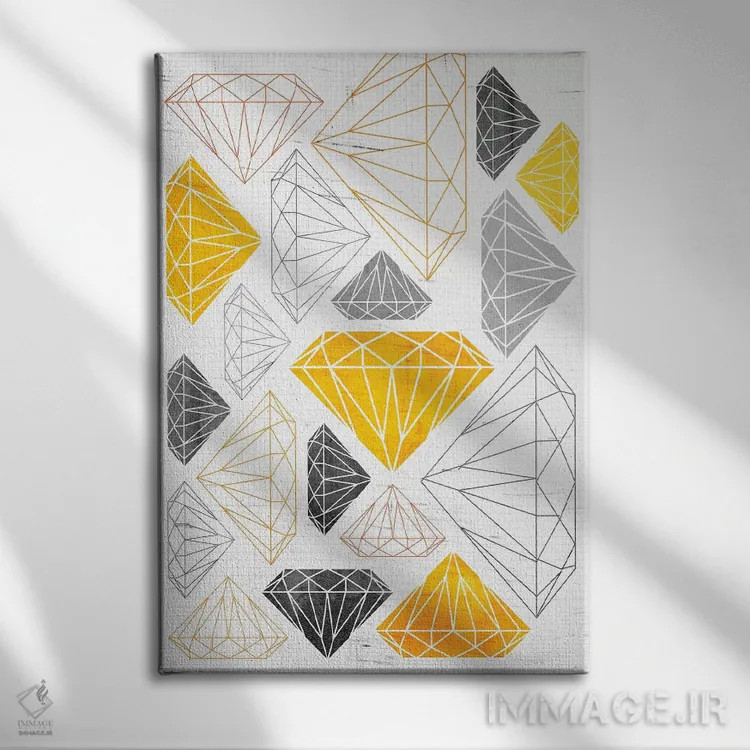 تابلو دکوراتیو الماس اثر چایا شرادر - نمای روبهرو روی دیوار