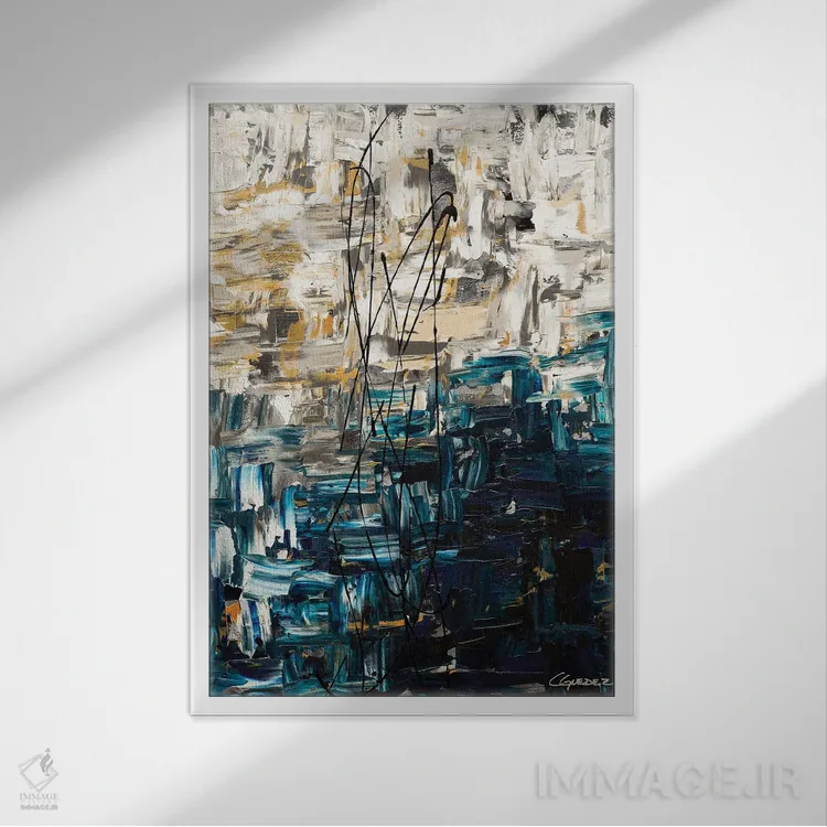 تابلو دکوراتیو تصورسازی اثر کارمن گودز - نمای قابدار سفید