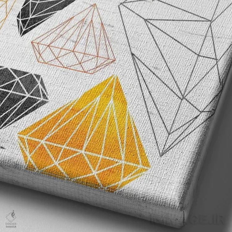 تابلو دکوراتیو الماس اثر چایا شرادر - نمای نزدیک بافت بوم