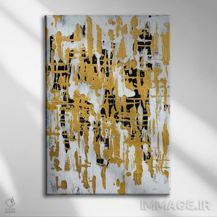 تابلو دکوراتیو خوشنویسی ذوب شونده اثر نیکی چوهان - نمای روبهرو روی دیوار