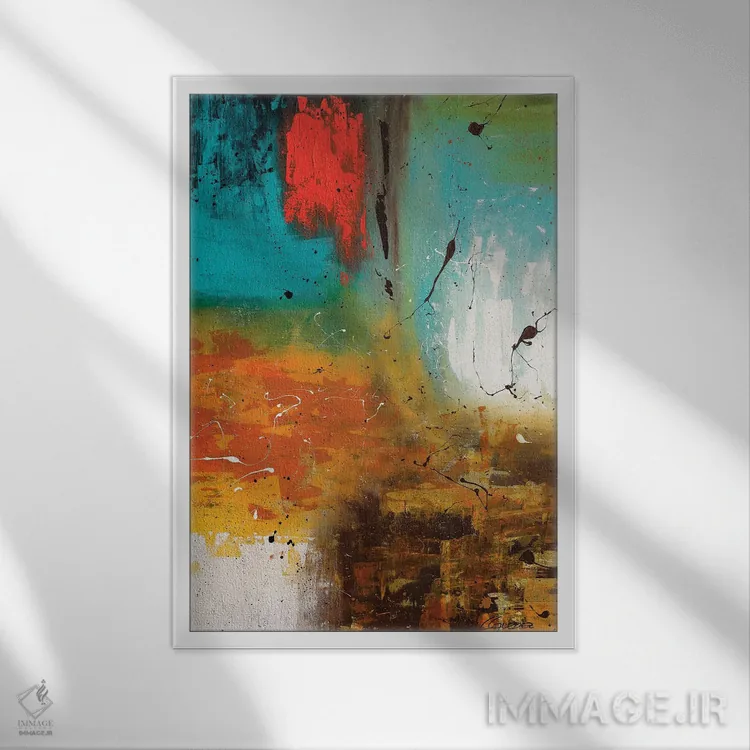 تابلو دکوراتیو نمادها اثر کارمن گودز - نمای قابدار سفید