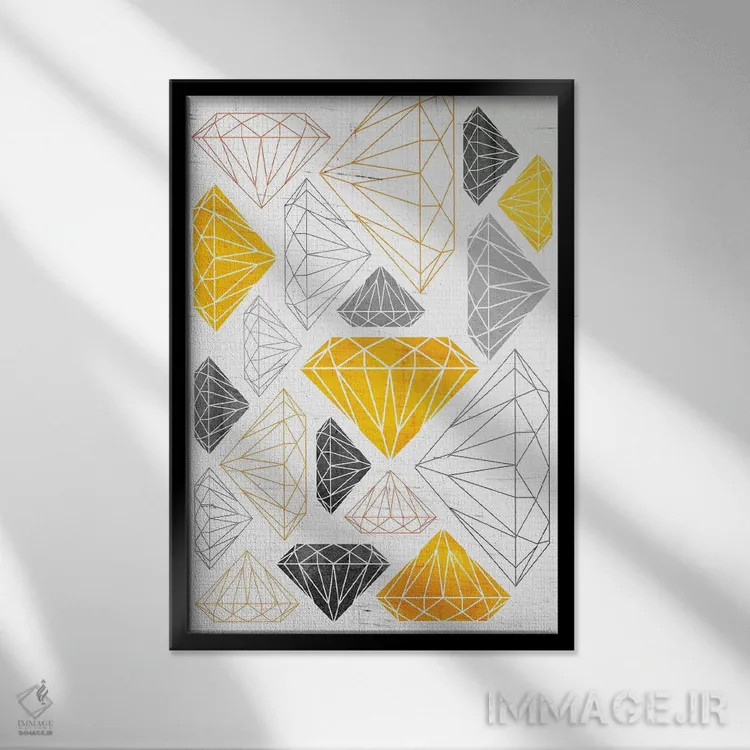 تابلو دکوراتیو الماس اثر چایا شرادر - نمای قابدار مشکی