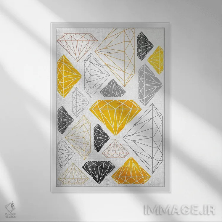تابلو دکوراتیو الماس اثر چایا شرادر - نمای قابدار سفید