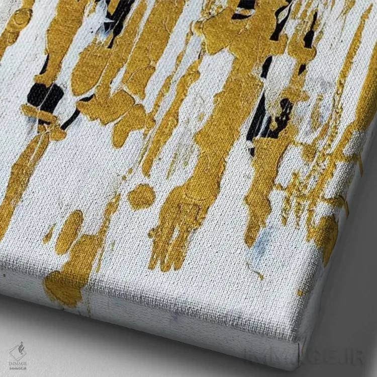 تابلو دکوراتیو خوشنویسی ذوب شونده اثر نیکی چوهان - نمای نزدیک بافت بوم