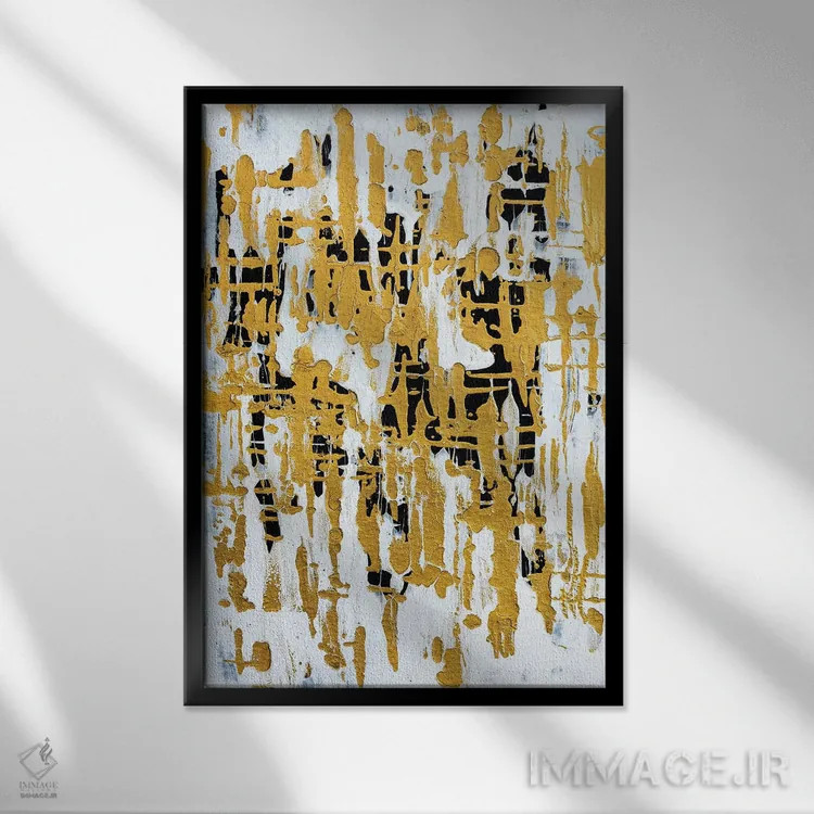 تابلو دکوراتیو خوشنویسی ذوب شونده اثر نیکی چوهان - نمای قابدار مشکی