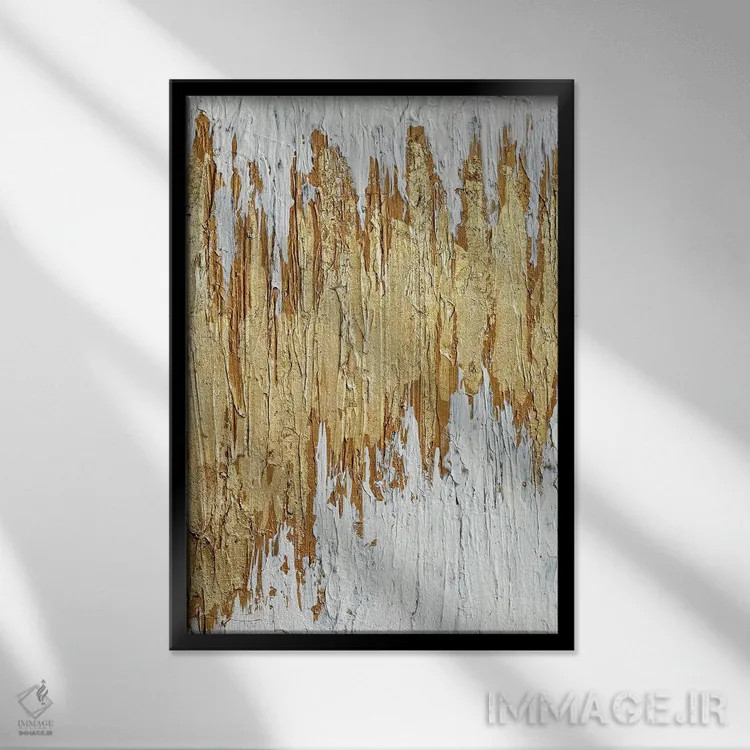 تابلو دکوراتیو مسیر طلایی اثر نیکی چوهان - نمای قابدار مشکی