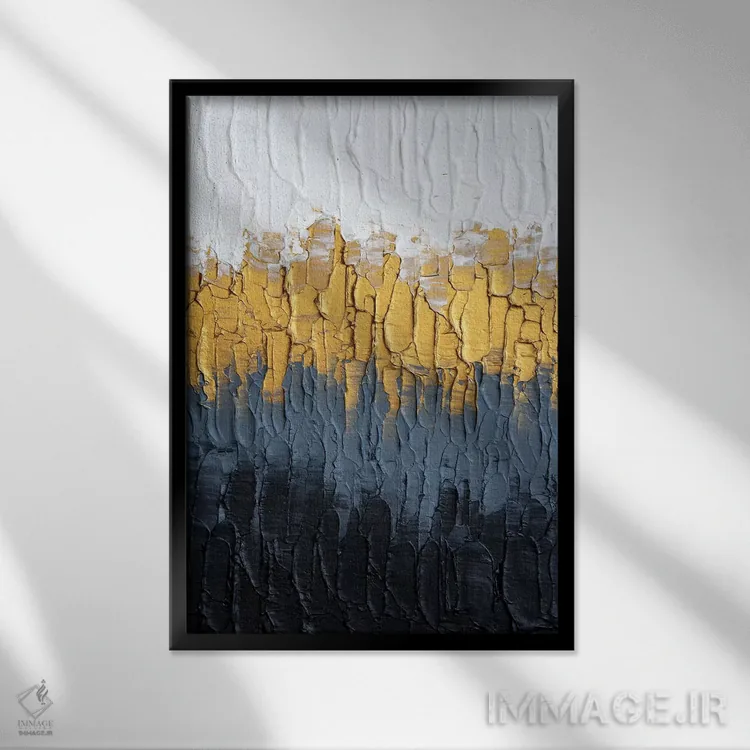 تابلو دکوراتیو تابش آفتاب میان تاریکی اثر نیکی چوهان - نمای قابدار مشکی