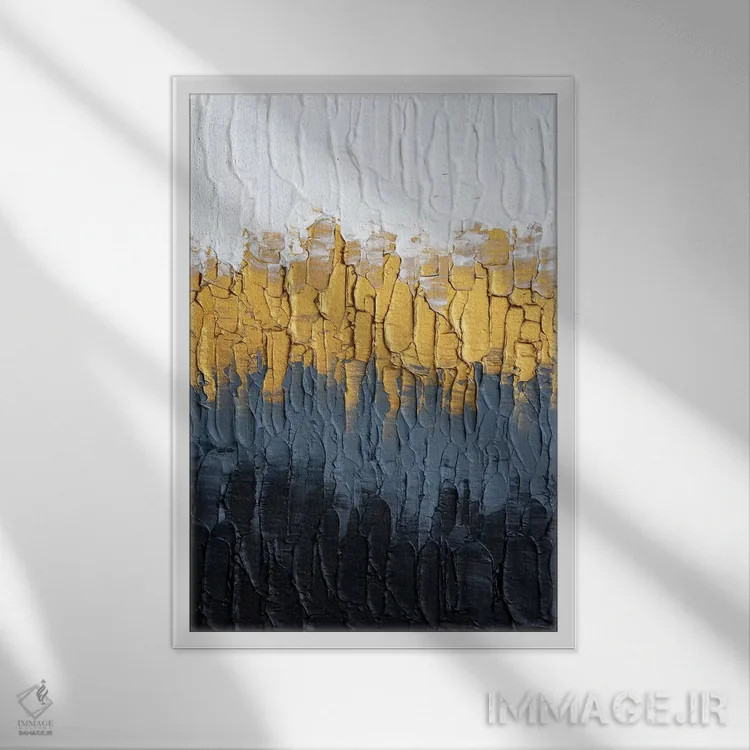 تابلو دکوراتیو تابش آفتاب میان تاریکی اثر نیکی چوهان - نمای قابدار سفید