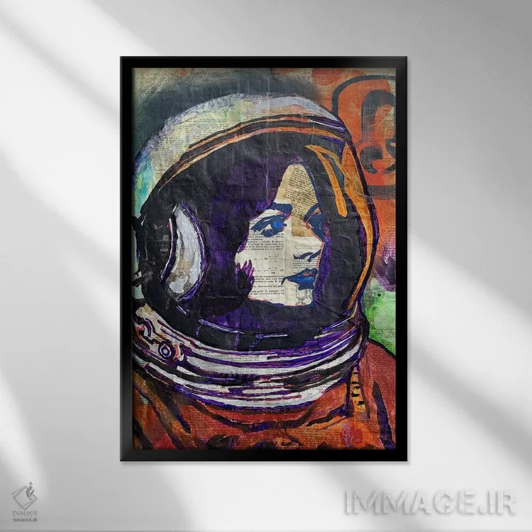 تابلو دکوراتیو "برخورد" اثر سیسرو اسپین - نمای قابدار مشکی