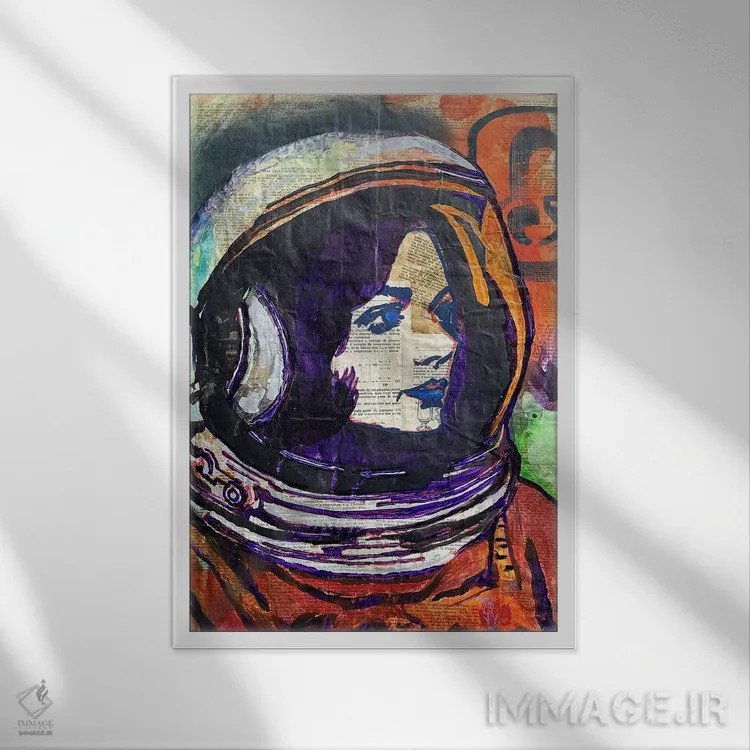 تابلو دکوراتیو "برخورد" اثر سیسرو اسپین - نمای قابدار سفید