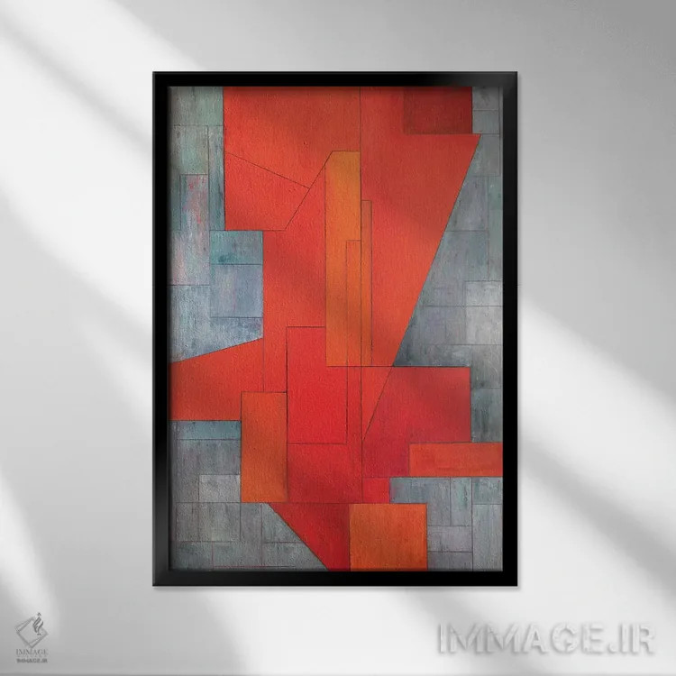تابلو دکوراتیو چهره آتش اثر استیفن چیمینی - نمای قابدار مشکی