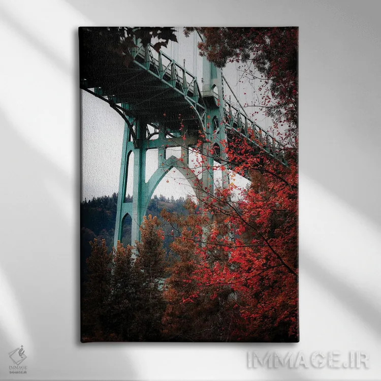 تابلو دکوراتیو پل سنت جانز در پاییز اثر کت کریگن - نمای روبهرو روی دیوار