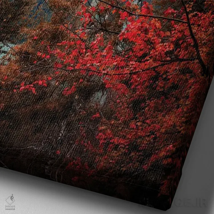 تابلو دکوراتیو پل سنت جانز در پاییز اثر کت کریگن - نمای نزدیک بافت بوم