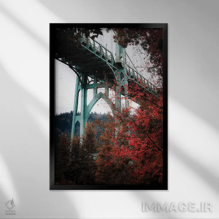 تابلو دکوراتیو پل سنت جانز در پاییز اثر کت کریگن - نمای قابدار مشکی