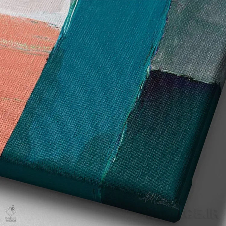 تابلو دکوراتیو فلکه پاستلی تیره I اثر آن مری کولیک - نمای نزدیک بافت بوم