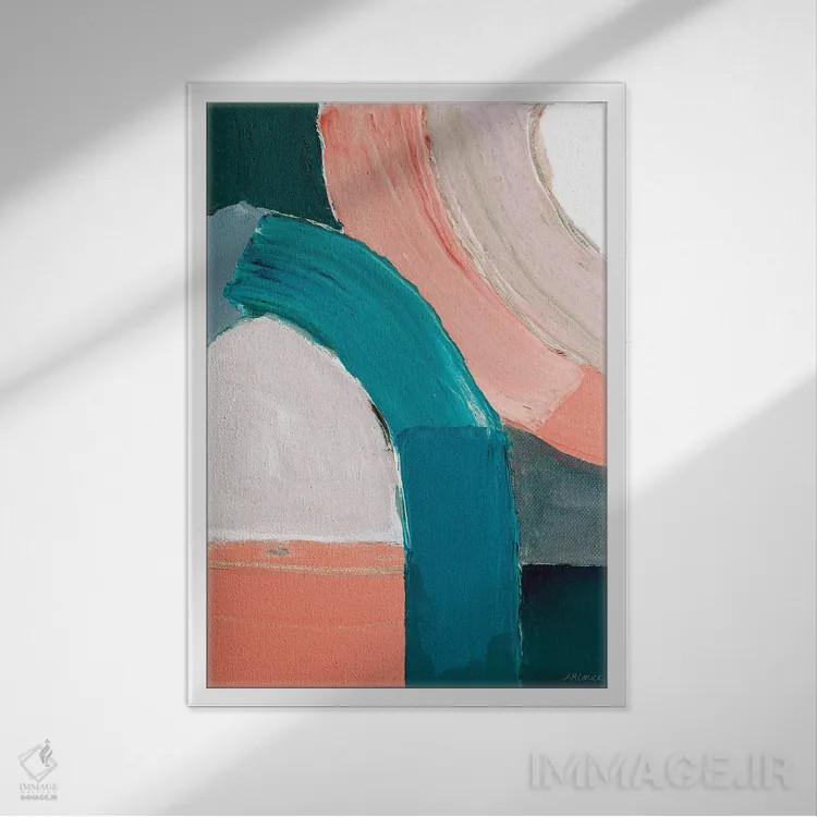 تابلو دکوراتیو فلکه پاستلی تیره I اثر آن مری کولیک - نمای قابدار سفید