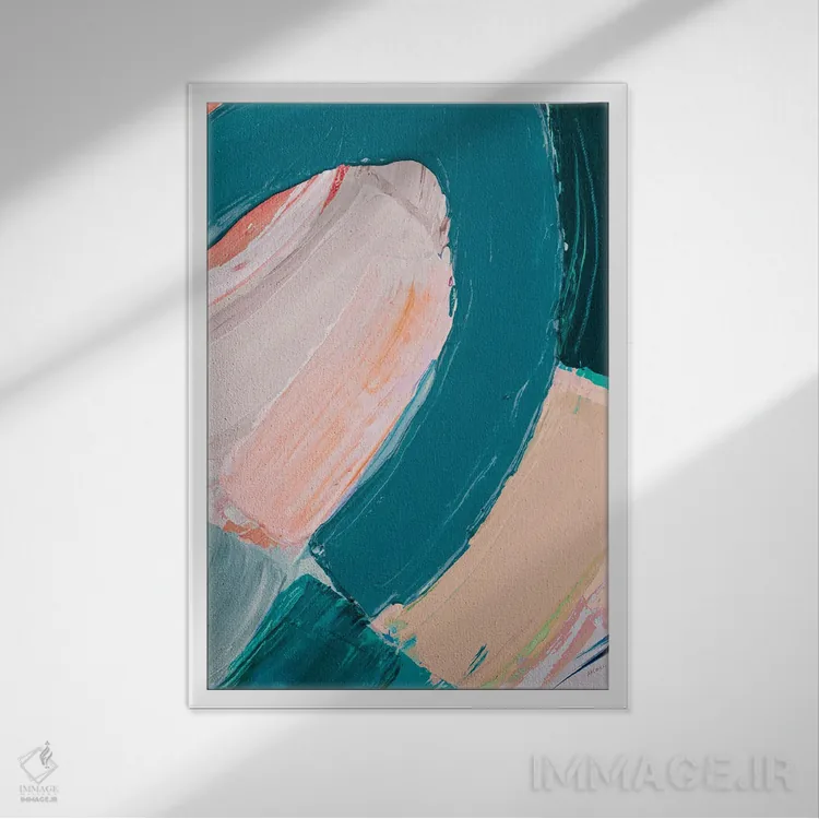 تابلو دکوراتیو فلکه پاستلی تیره II اثر آن مری کولیک - نمای قابدار سفید