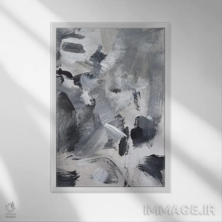 تابلو دکوراتیو ترکیب سیاه و سفید II اثر کریستینا لانگ - نمای قابدار سفید