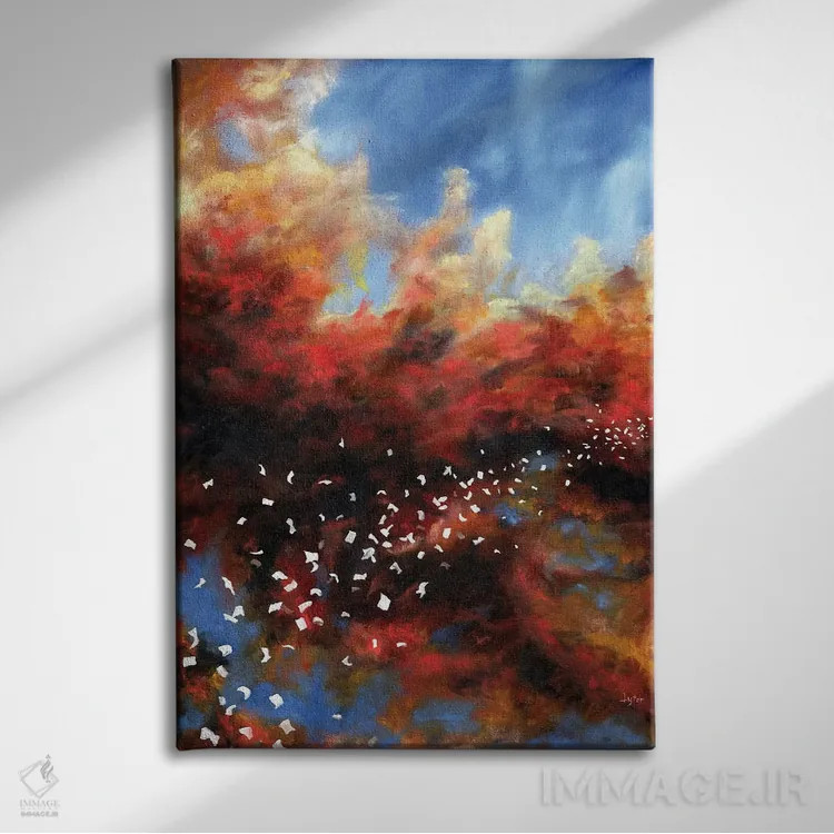 تابلو دکوراتیو انفجار در آسمان اثر کریستوفر لیتر - نمای روبهرو روی دیوار