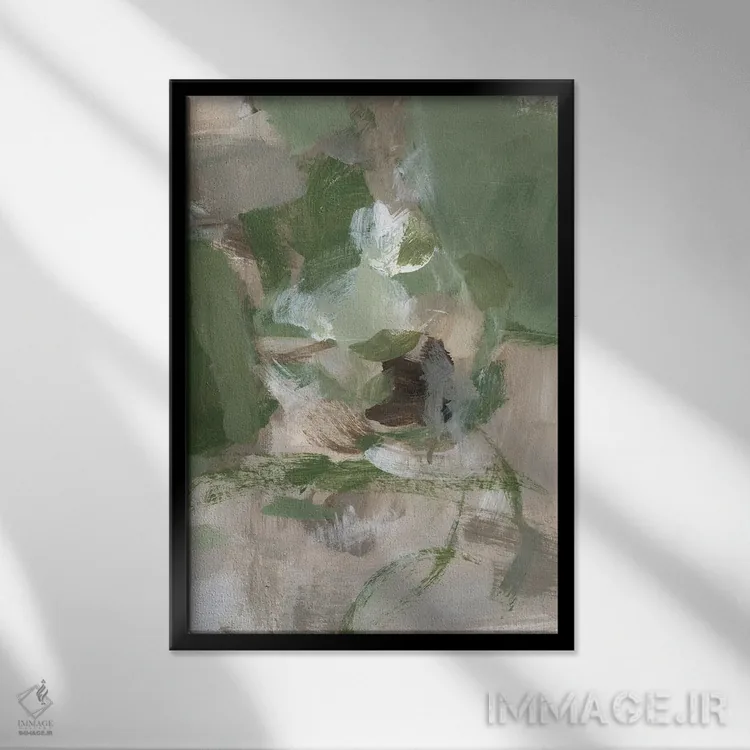 تابلو دکوراتیو چای سبز I اثر کریستینا لانگ - نمای قابدار مشکی