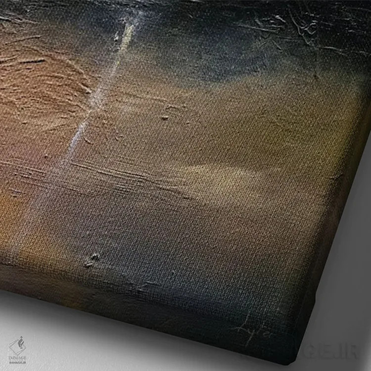 تابلو دکوراتیو گرگ و میش پرده خود را می اندازد اثر کریستوفر لیتر - نمای نزدیک بافت بوم