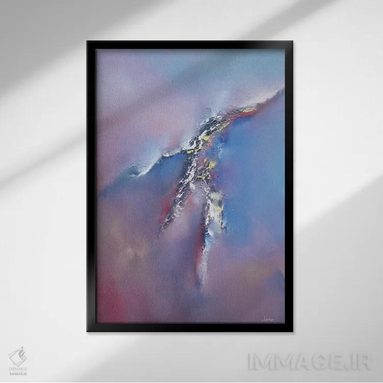 تابلو دکوراتیو ترک های آسمان اثر کریستوفر لیتر - نمای قابدار مشکی