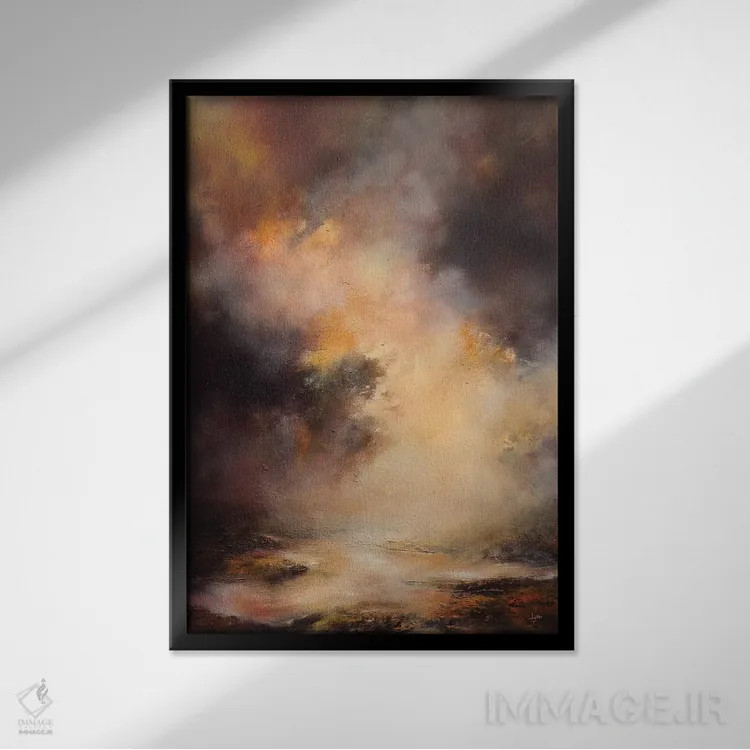 تابلو دکوراتیو پژواکی نیمه شنیده اثر کریستوفر لیتر - نمای قابدار مشکی