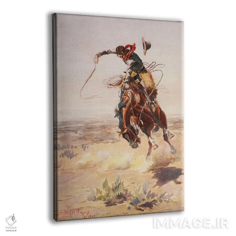 تابلو دکوراتیو یک اسب بد اثر چارلز ماریون راسل - نمای پرسپکتیو محصول