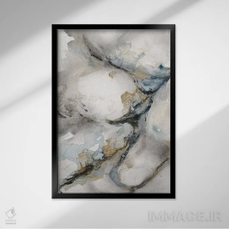 تابلو دکوراتیو پیچ و تاب اثر استلا چانگ - نمای قابدار مشکی