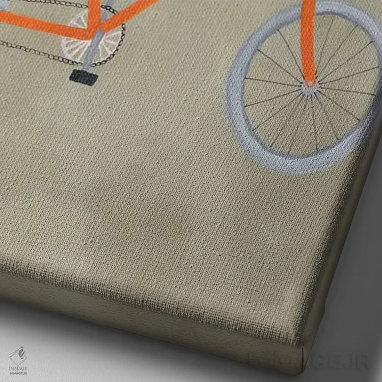 تابلو دکوراتیو چی واوا روی دوچرخه اثر کوکو د پاریس - نمای نزدیک بافت بوم