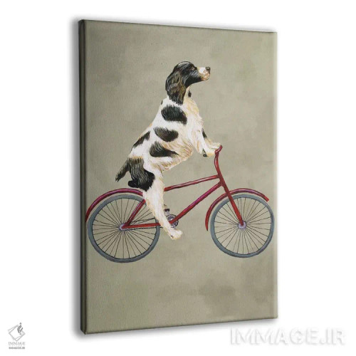 تابلو دکوراتیو انگلیش اسپرینگر روی دوچرخه اثر کوکو د پاریس - نمای پرسپکتیو محصول