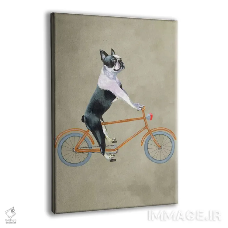 تابلو دکوراتیو بوستون تریر روی دوچرخه اثر کوکو د پاریس - نمای پرسپکتیو محصول