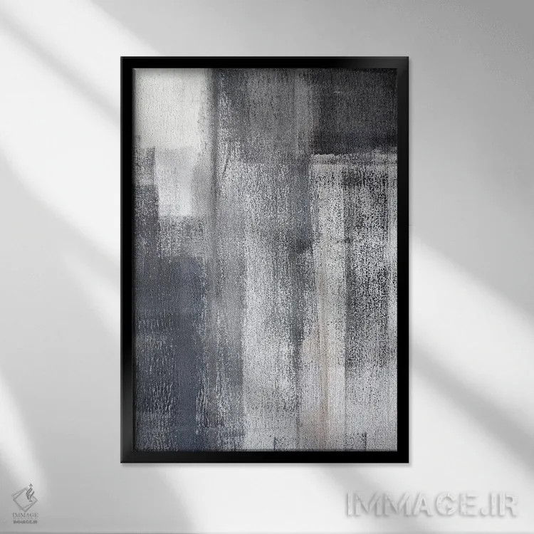 تابلو دکوراتیو باران سنگین اثر کارول لین تایس - نمای قابدار مشکی