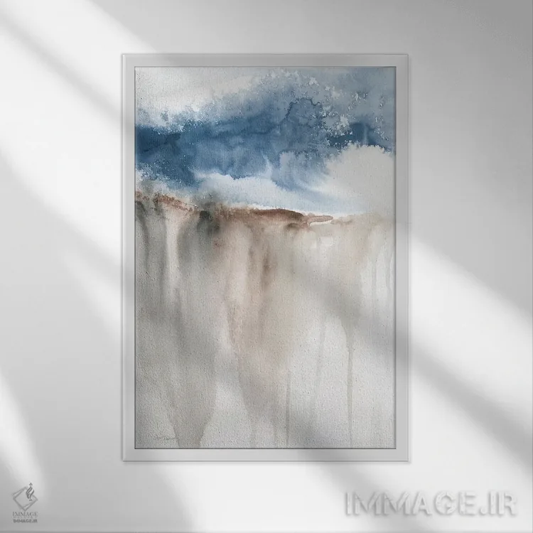 تابلو دکوراتیو صخره بادخیز II اثر کارول رابینسون - نمای قابدار سفید