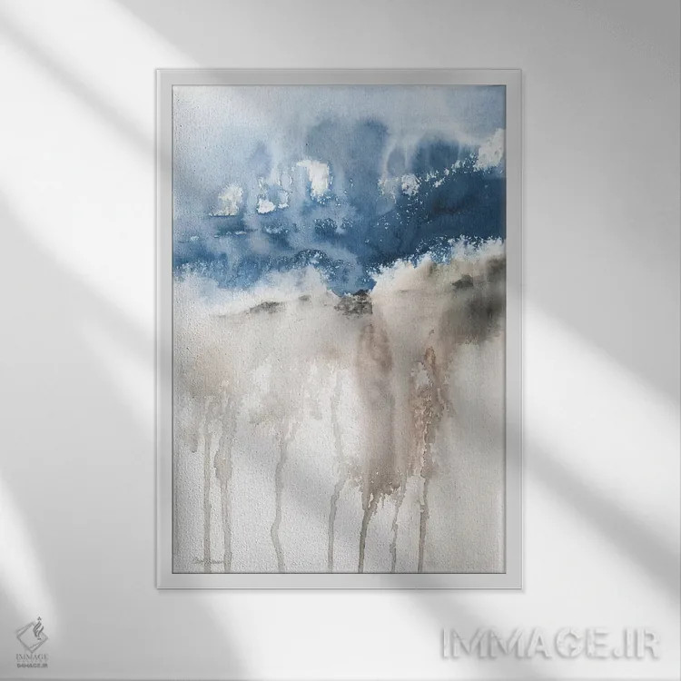 تابلو دکوراتیو صخره بادخیز I اثر کارول رابینسون - نمای قابدار سفید