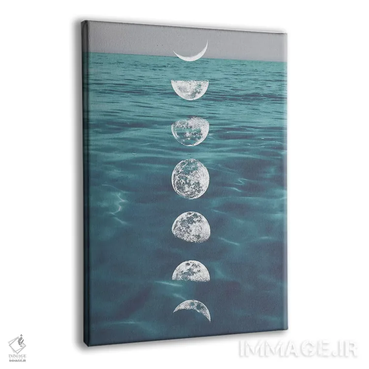 تابلو دکوراتیو ماه بر اقیانوس آبی اثر امانوئلا کاراتونی - نمای پرسپکتیو محصول