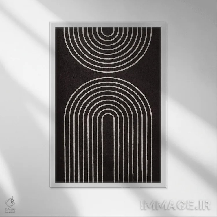 تابلو دکوراتیو فرم انتزاعی دوگانه اثر امانوئلا کاراتونی - نمای قابدار سفید