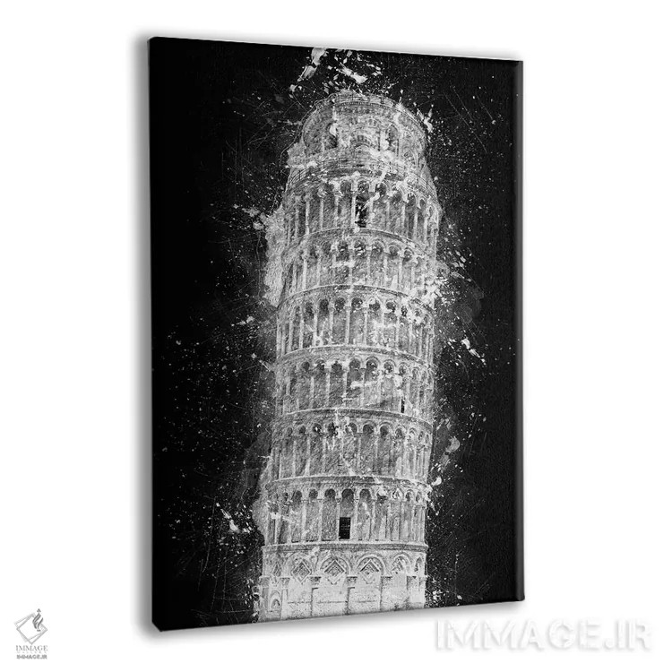 تابلو دکوراتیو برج کج پیزا اثر کورنل ولاد - نمای پرسپکتیو محصول