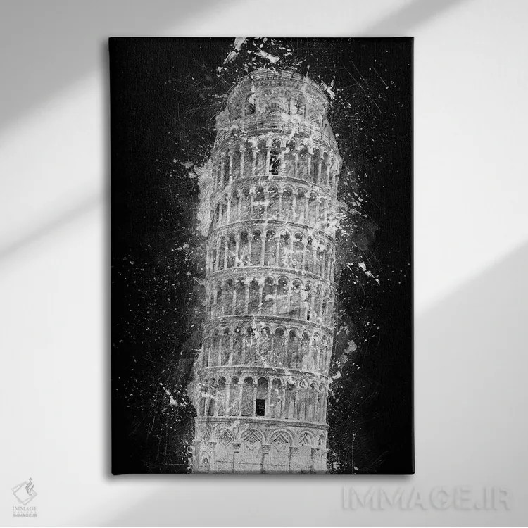 تابلو دکوراتیو برج کج پیزا اثر کورنل ولاد - نمای روبهرو روی دیوار