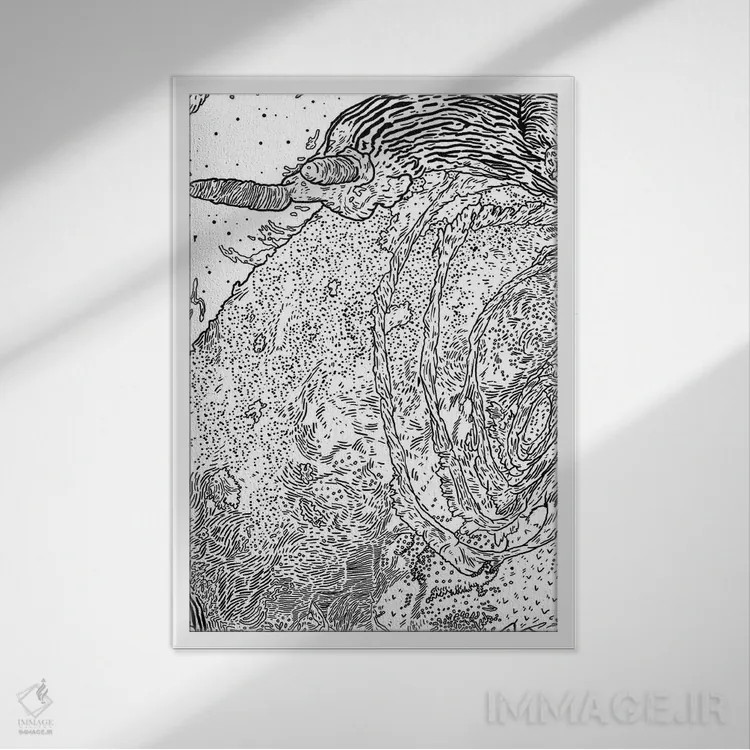 تابلو دکوراتیو موجود زنده اثر نیک کوکوزا - نمای قابدار سفید