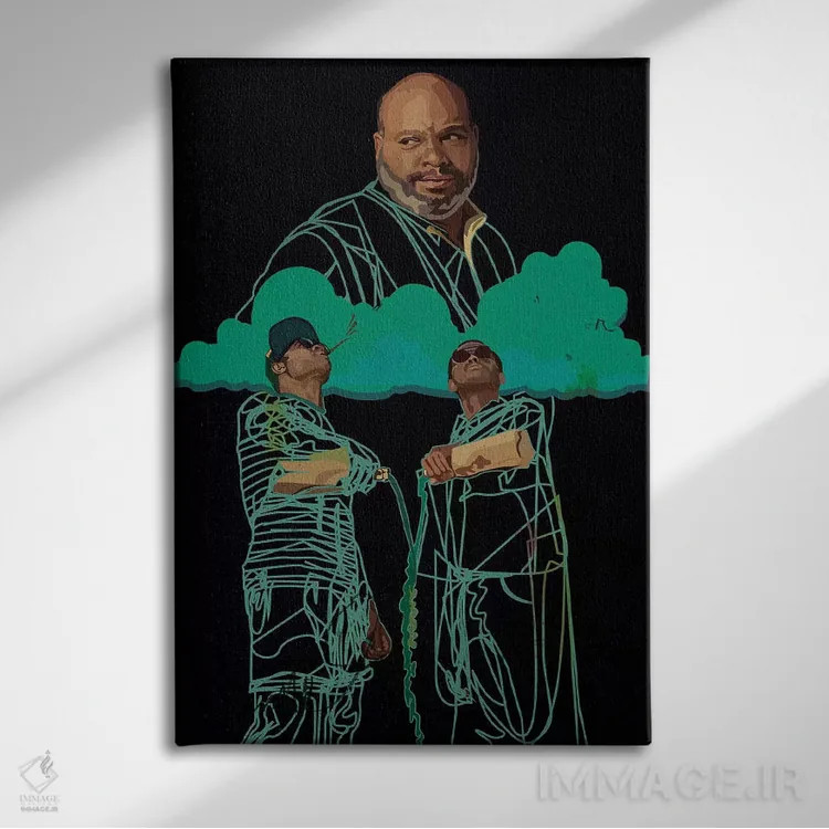 تابلو دکوراتیو یادبود عمو فیل اثر دای کریس آرت - نمای روبهرو روی دیوار