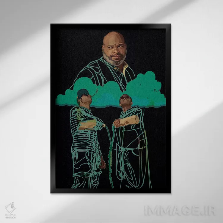 تابلو دکوراتیو یادبود عمو فیل اثر دای کریس آرت - نمای قابدار مشکی